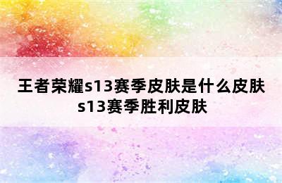 王者荣耀s13赛季皮肤是什么皮肤 s13赛季胜利皮肤